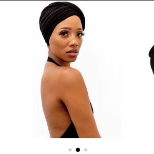 You Go Natural T Shirt Turban in Black Jersey